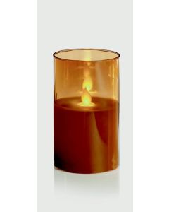 Gold Glass Wax Candle - 12.5cm Warm White