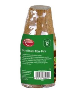 Ambassador Round Fibre Pots - 8cm - Pack of 12