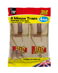 The Big Cheese Wooden Mouse Trap - 4 Pack