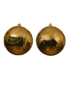 Kaemingk Deco Christmas Baubles 10cm - Light Gold