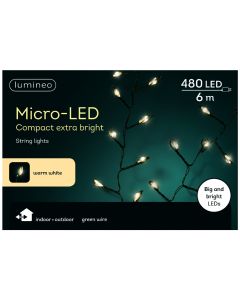 Kaemingk Micro Big LED Compact Lights - Warm White/Green Cable