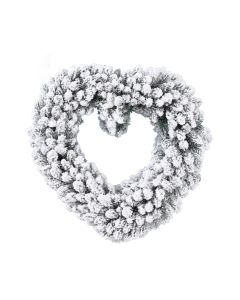 Ambassador Christmas Snowy Heart Wreath - 50cm