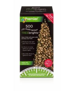 Premier Multi Action Treebrights With Timer 500 LED Warm White/Green