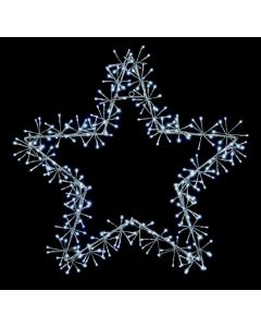 Premier Silver Star Cluster Christmas Decoration 240 White LEDs - 60cm