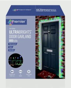 Premier Christmas 5.5m Garland Door Light 800 Multi Coloured LEDs