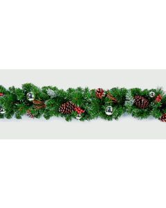 Premier Christmas Dressed Garland 1.8m Silver