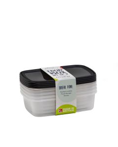 Wham - Food Storage Box - 1L - Set 4 Black Or Teal