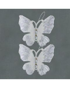 Davies Products 2 Clear Glitter Butterflies - 19cm