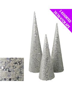 Davies Products Deco Cones - Set 3 Silver