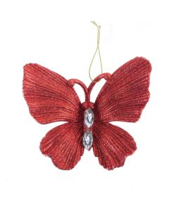Davies Products Diamante Glitter Butterfly - 11cm Red