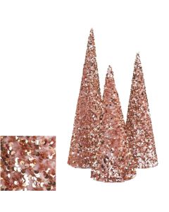 Davies Products Sequin Cones Christmas Decoration - Blush