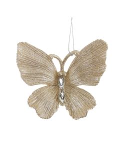 Davies Products Diamante Glitter Butterfly - 11cm Champagne