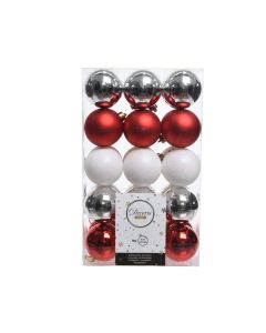 Kaemingk Christmas Shatterproof Plain Baubles - 6cm Merry Mix Assorted - Pack 30 