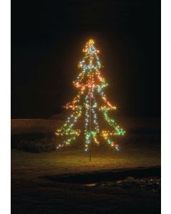 Kaemingk LED Light Up Christmas Tree 135cm - Multi Coloured with Black Cable