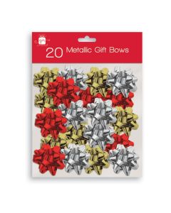 I G Design Gold, Silver, Red Christmas Bows - Pack 20