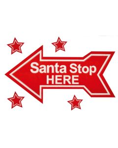 Premier Christmas Santa Stop Here Arrow 28 x 40cm