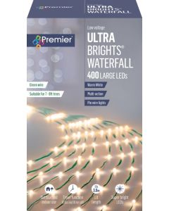 Premier 400 LED Ultrabrights Waterfall Warm White 2.5m