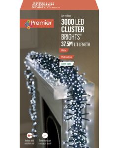 Premier Multi Action Cluster Brights With Timer 3000 LED White/Green