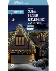 Premier 300 LED Multi Action Frosted Cap Icicles - Warm White