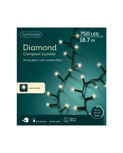 Kaemingk Diamond 750 LED Compact Twinkle Lights 1870cm Warm White