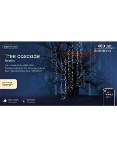 Kaemingk Christmas Tree 480 LED Cascade Lights - Black/Warm White