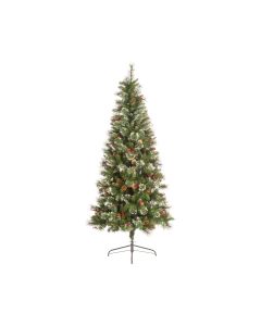 Kaemingk Ipswich Snowy Pine Christmas Tree 7ft 210cm Green & White