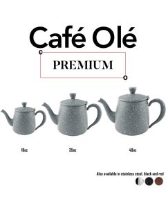 Café Ole Premium Teaware Tea Pot - 35oz - Grey Granite
