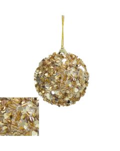 Davies Products Maxi Glitter Christmas Tree Bauble 8cm - Gold