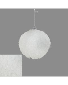 Davies Products Fluffy Glitter Snowball Christmas Tree Bauble - 8cm