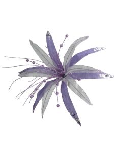 Davies Products Clip-On Super Flower Christmas Decoration - Lilac