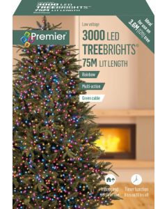 Premier Multi Action Treebrights With Timer 3000 LED Rainbow/Green