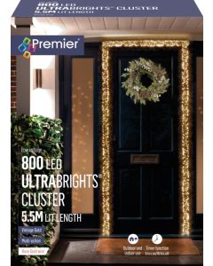 Premier 800 LED Rose Gold Ultra Bright Cluster Vintage Gold 5.5m