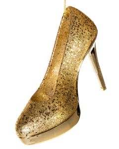 Premier Gold Glitter High Heel Shoe 11.5cm