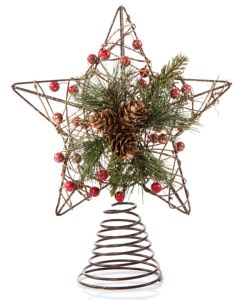 Premier Natural Woodland Star Topper 25cm