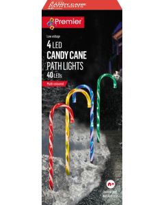 Premier Christmas Candy Cane Path Light Multi - Pack of 4 62cm