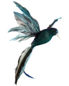 Premier Christmas Sequin Humming Bird 23cm - Dark Blue