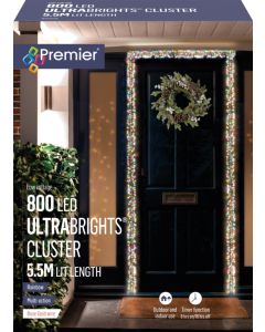 Premier 800 LED Rose Gold Ultra Bright Cluster Rainbow 5.5m