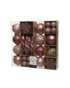 Kaemingk Christmas Mixbox Shatterproof Baubles 8cm Pink 50 piece set