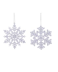 Kaemingk Christmas Acrylic Glitter Snowflake - 12cm - Assorted Style