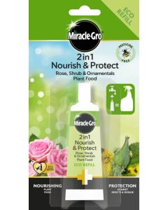 Miracle-Gro® 2 in 1 Nourish & Protect Rose, Shrub & Ornamental Plant food - Eco Refill 24ml