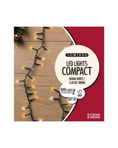 Lumineo 1000 LED Compact Christmas Lights 2250cm Warm White/Classic Warm