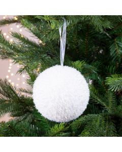 Kaemingk White Foam Christmas Bauble 8cm