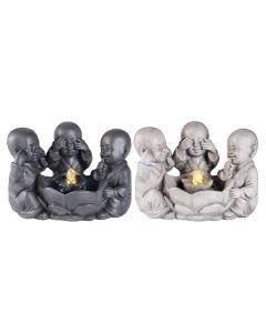 Kaemingk Fountain Buddha Poly 4 Light - Assorted Colours