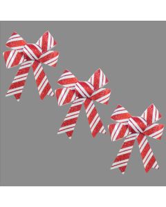 Davies Products 3 Candy Cane Christmas Bow 10x13cm