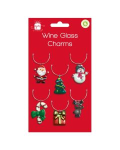 Ig Design Christmas Wine Glass Charms - Pack of 6