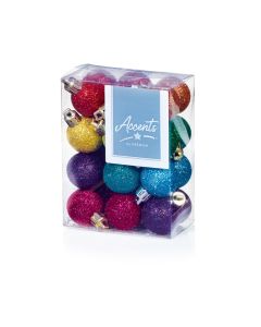 Premier Christmas Tree Rainbow Glitter Balls - Pack 24 - 30mm
