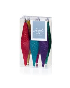 Premier Christmas Tree Rainbow Glitter Drops - Pack 6  - 150mm
