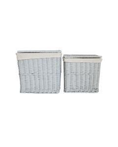 Hearth & Home - Grey Rectangular Log Basket - Set of 2