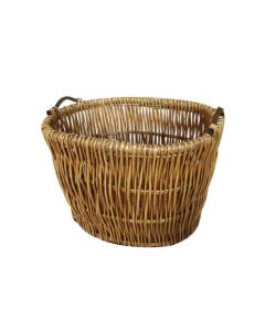 Hearth & Home - Wooden Handle Oval Log Basket