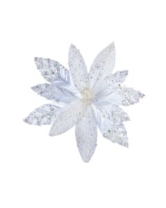 Premier Glitter Sequin Poinsettia White 26cm